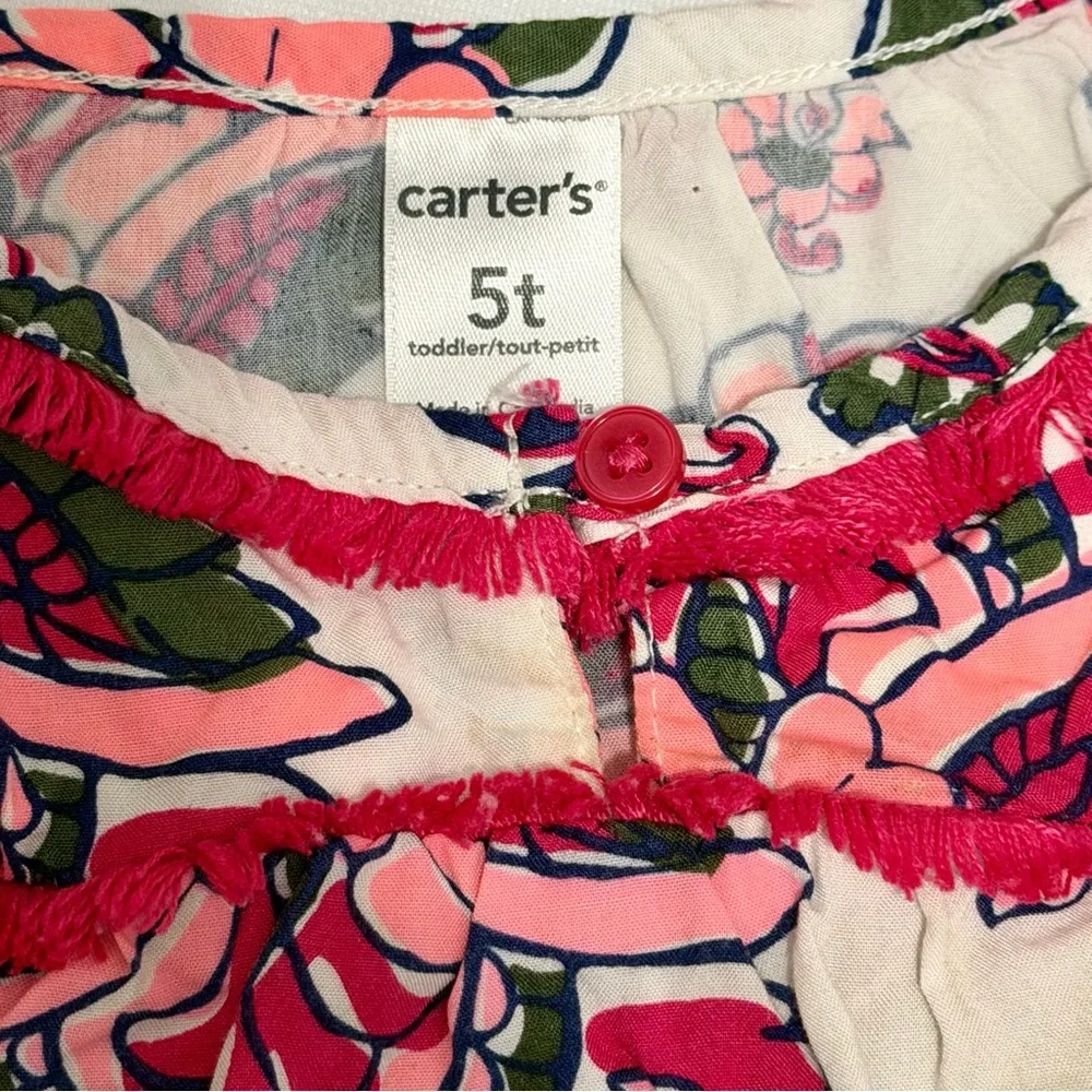 Carter's Vibrant Pink and Green Toddler Dress